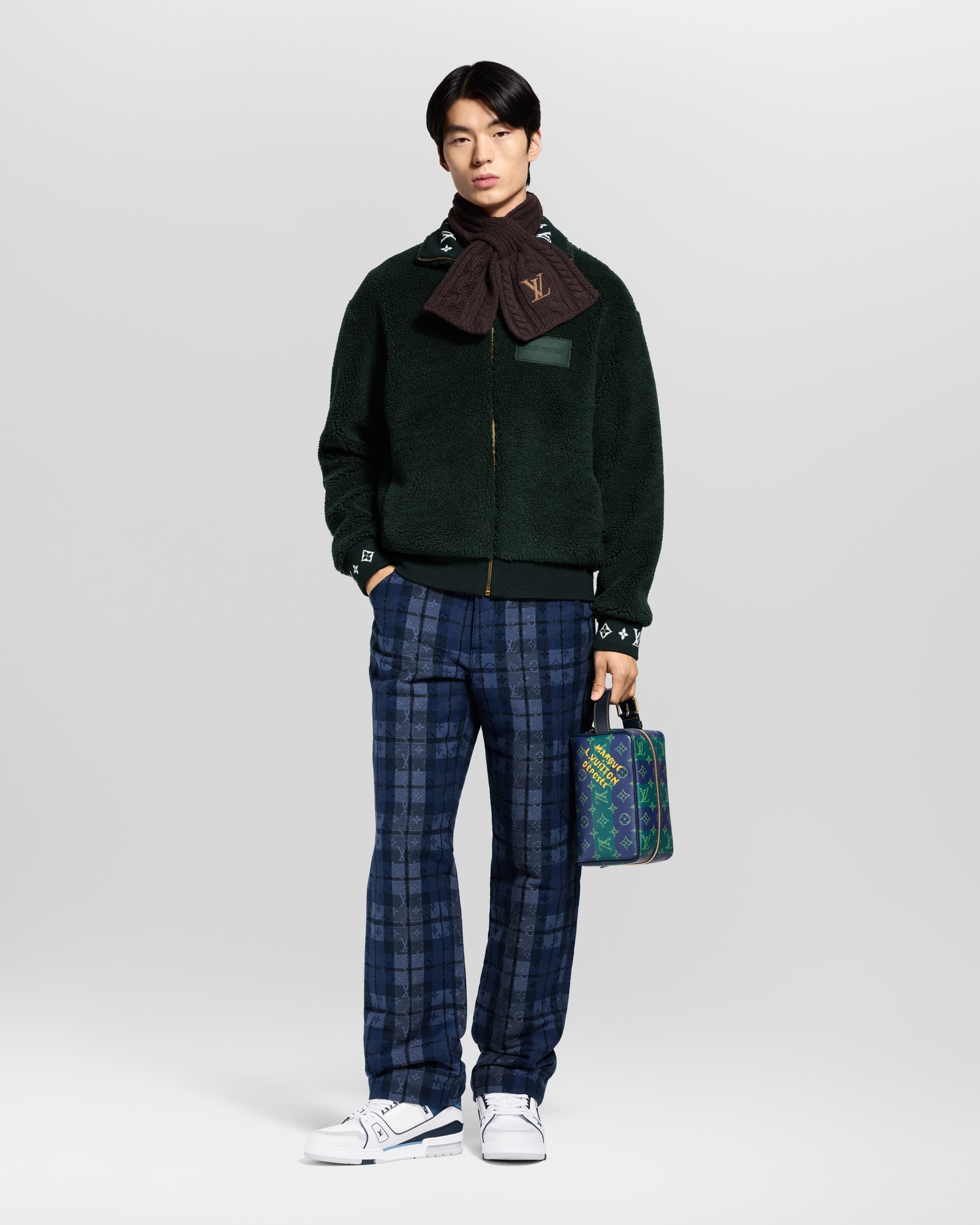 Leather Patch Fleece Blouson - Men - Ready-to-Wear | LOUIS VUITTON ®